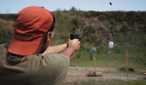 Shooter practising at a rifle club as part of membership